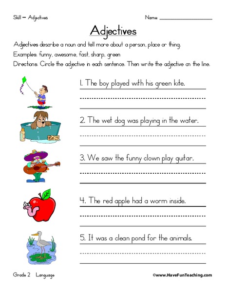 Adjectives Worksheet