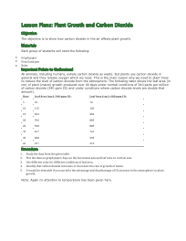 Plant Growth and Carbon Dioxide Lesson Plan