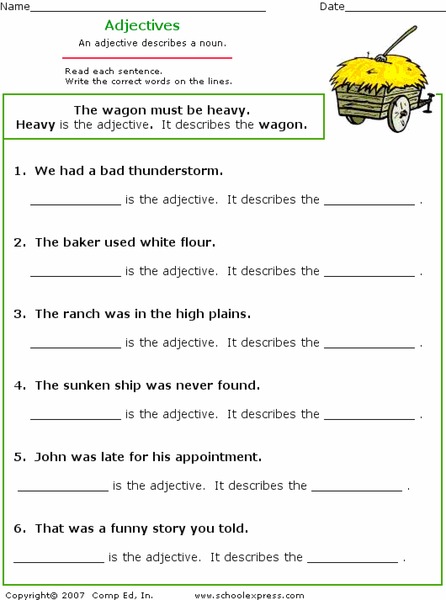 Adjectives Worksheet