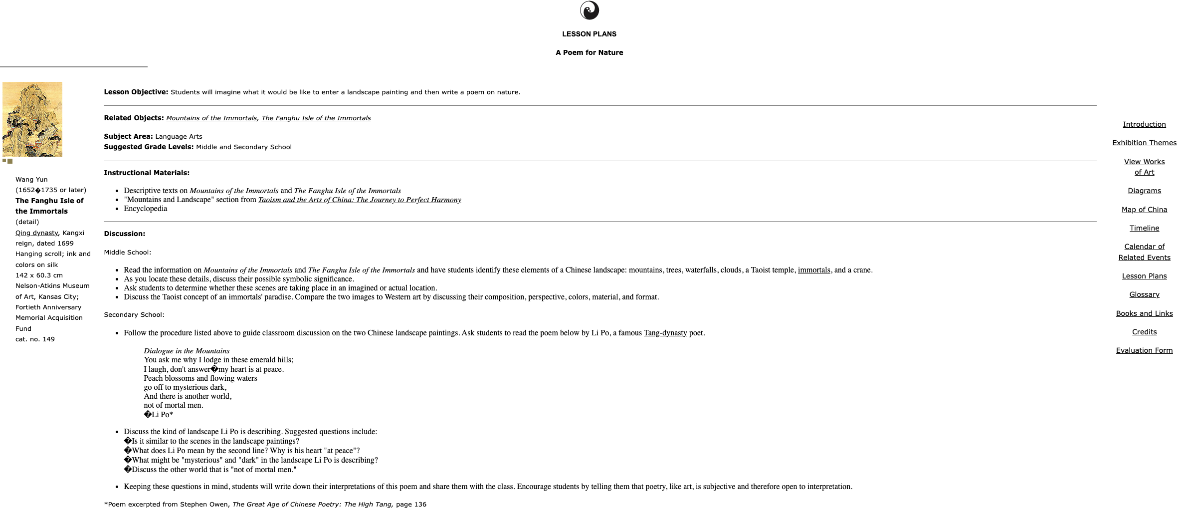 A Poem for Nature Lesson Plan