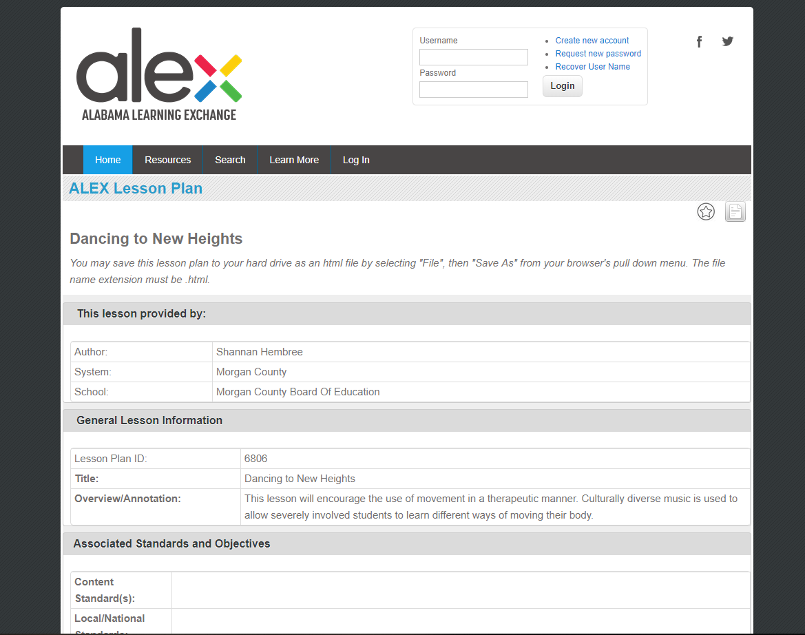 Dancing to New Heights Lesson Plan