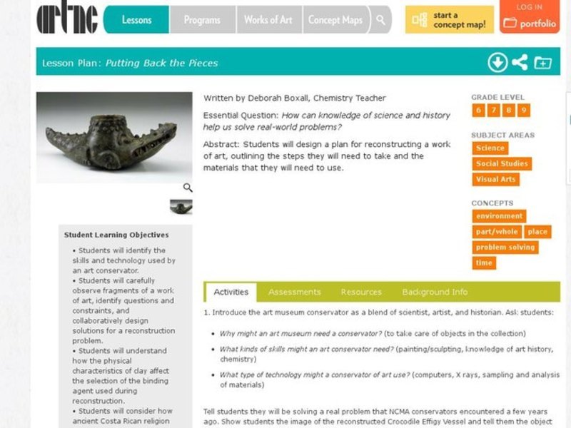 Putting Back the Pieces Lesson Plan