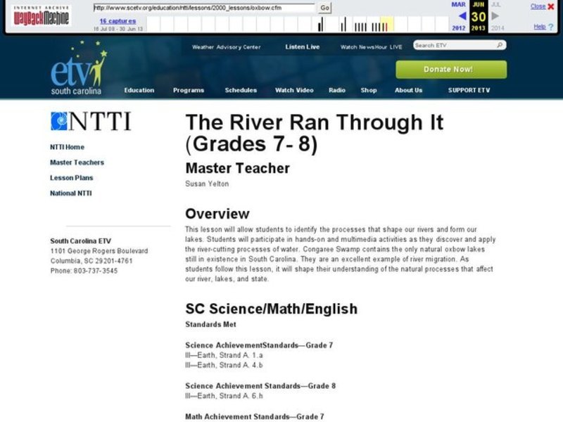 The River Ran Through It Lesson Plan