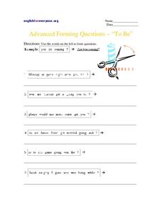 Advanced Forming Questions - "To Be" Worksheet