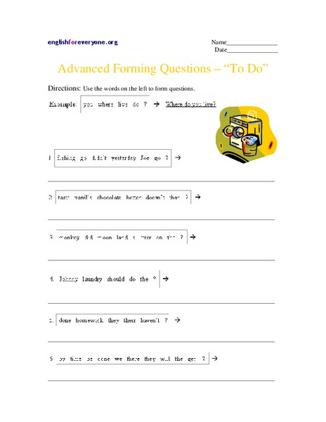 Advanced Forming Questions - "To Do" Worksheet