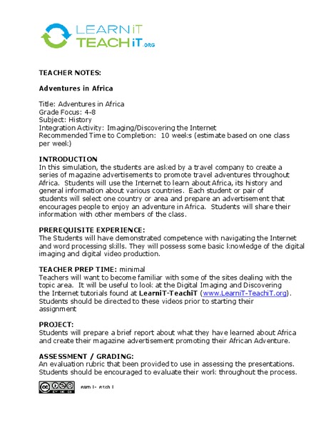 Adventures in Africa Lesson Plan