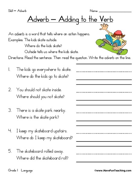 Adverb-Adding to the Verb Worksheet