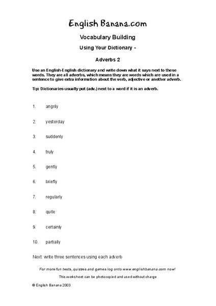 Adverbs 2 Worksheet
