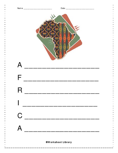 Africa Worksheet