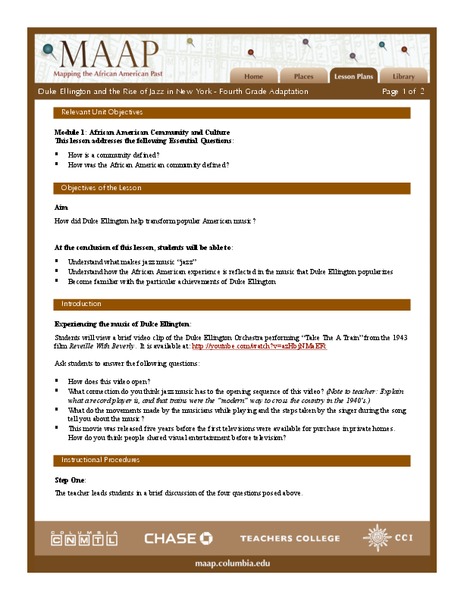 African American Community and Culture Lesson Plan