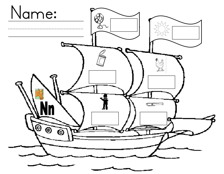 Kelly's Kindergarten: The N Ending Worksheet