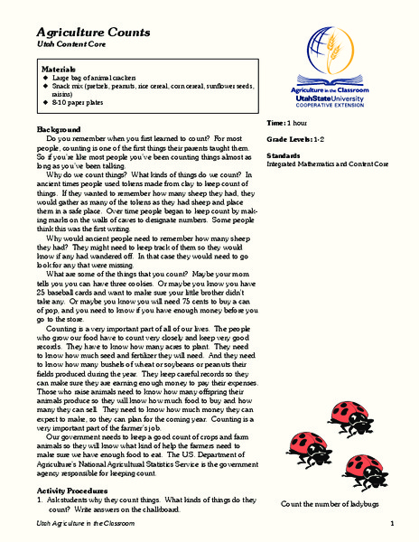 Agriculture Counts Lesson Plan