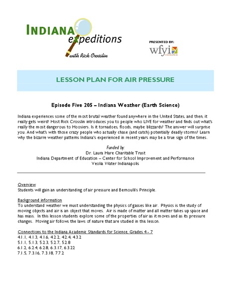 Air Pressure Lesson Plan