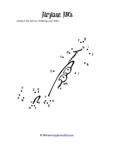 Airplane ABCs Worksheet