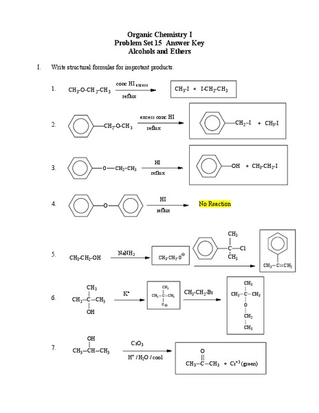 Alcohols and Ethers Lesson Plan