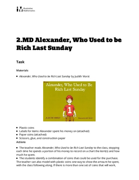 Alexander, Who Used to be Rich Last Sunday Activity