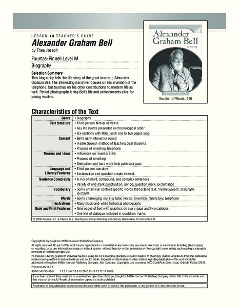 Alexander Graham Bell Lesson Plan