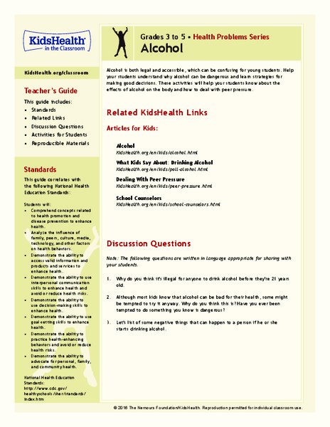 Alcohol: Grades 3-5 Lesson Plan