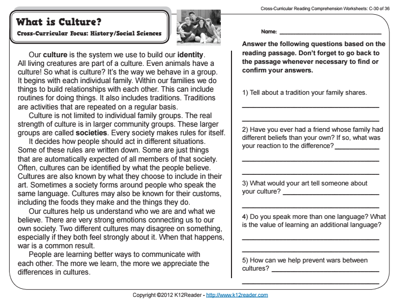 What is Culture? Worksheet