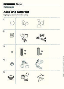 Alike and Different Worksheet