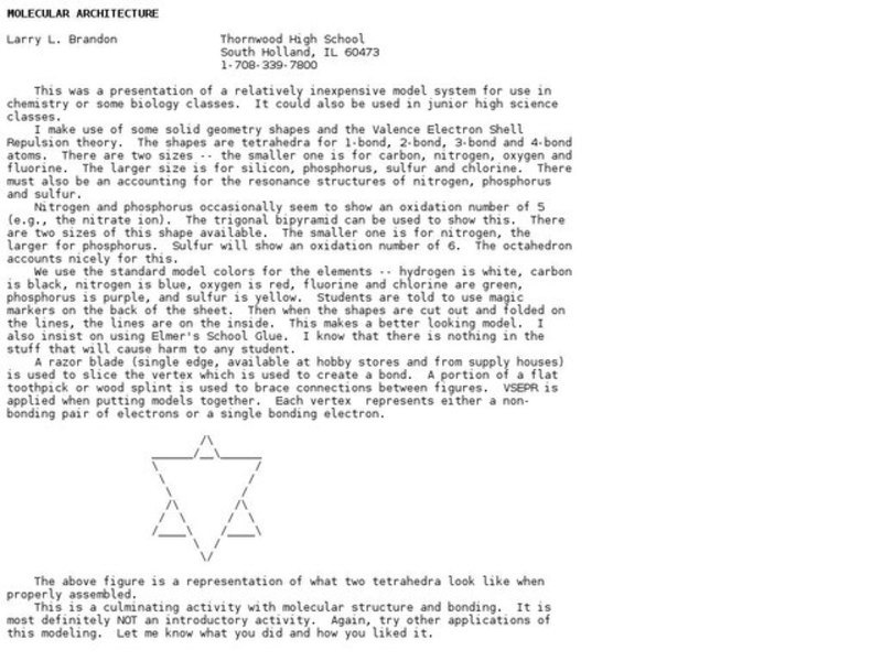 Molecular Architecture Lesson Plan