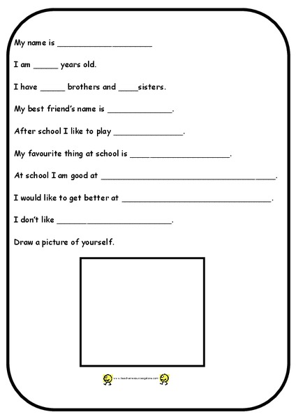 All About Me Worksheet