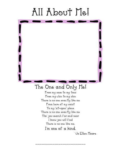 All About Me! Worksheet