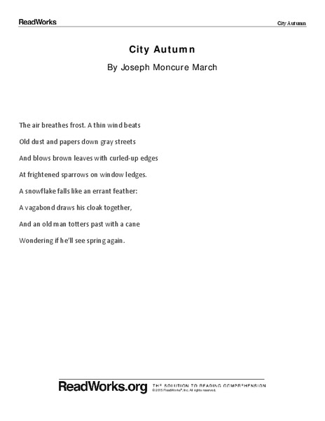 City Autumn Worksheet