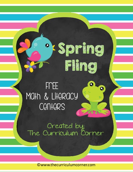 Spring Fling Math and Literacy Centers Organizer
