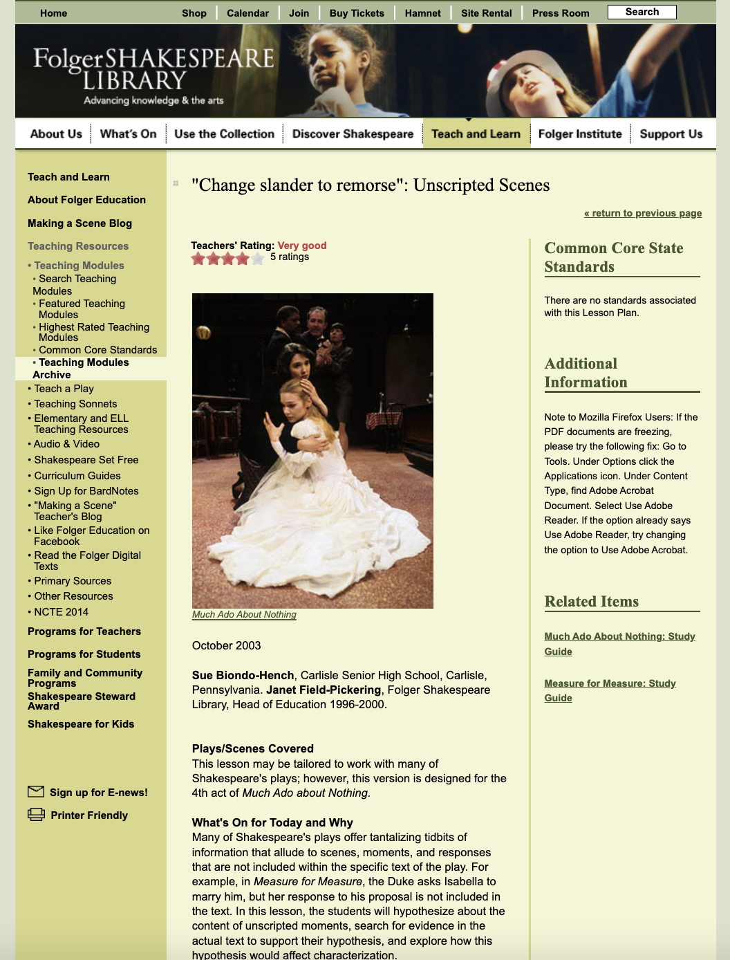 Change slander to remorse: Unscripted Scenes Lesson Plan