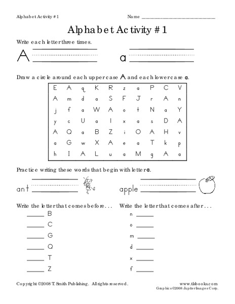 Alphabet Activities Worksheet