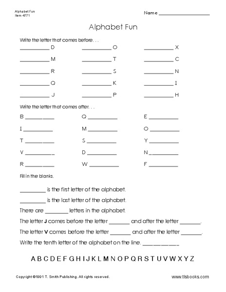 Alphabet Fun Worksheet