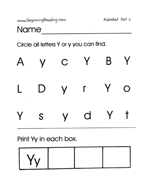 Alphabet Letter Y Lesson Plan