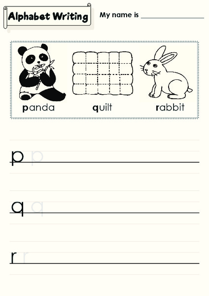 Alphabet Writing Worksheet