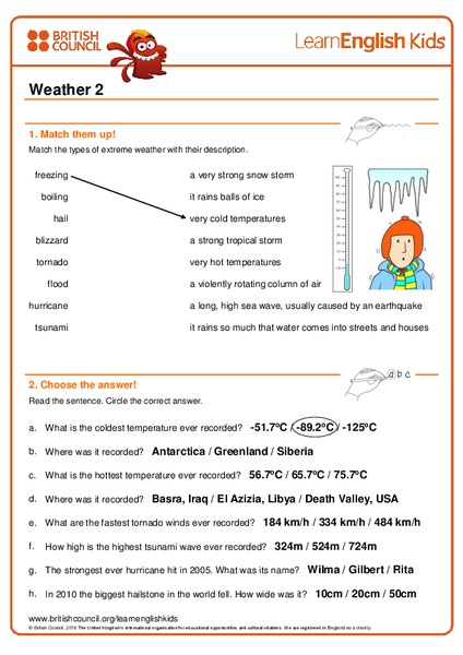 Weather 2 Worksheet