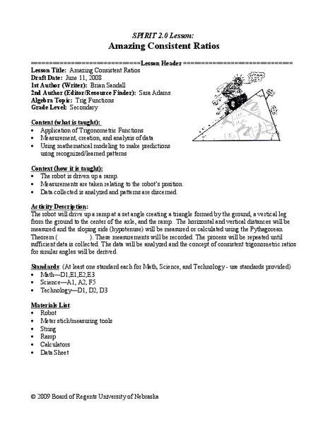 Amazing Consistent Ratios Lesson Plan