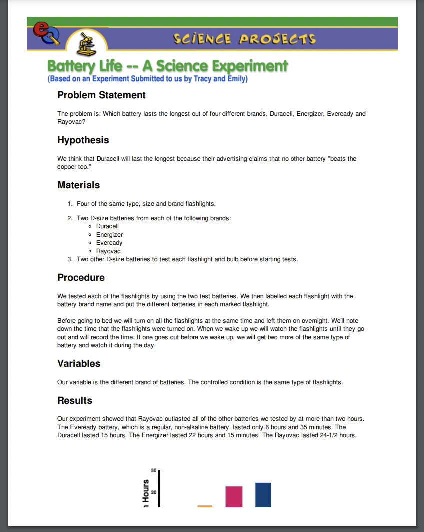 Battery Life - A Science Experiment Lesson Plan