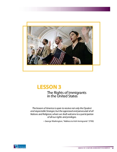 The Rights of Immigrants in the United States Lesson Plan