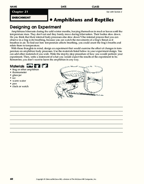 Amphibians and Reptiles Writing