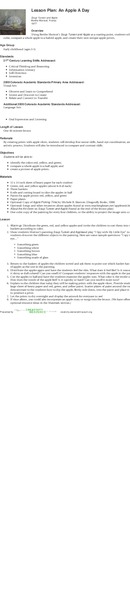 An Apple a Day Lesson Plan