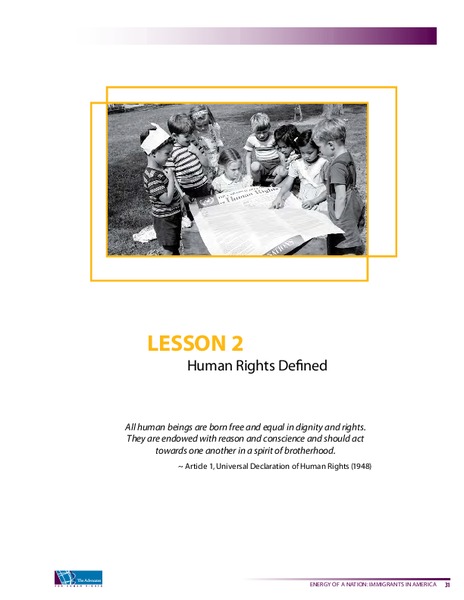 Human Rights Defined Lesson Plan