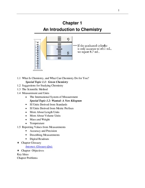 An Introduction to Chemistry Worksheet