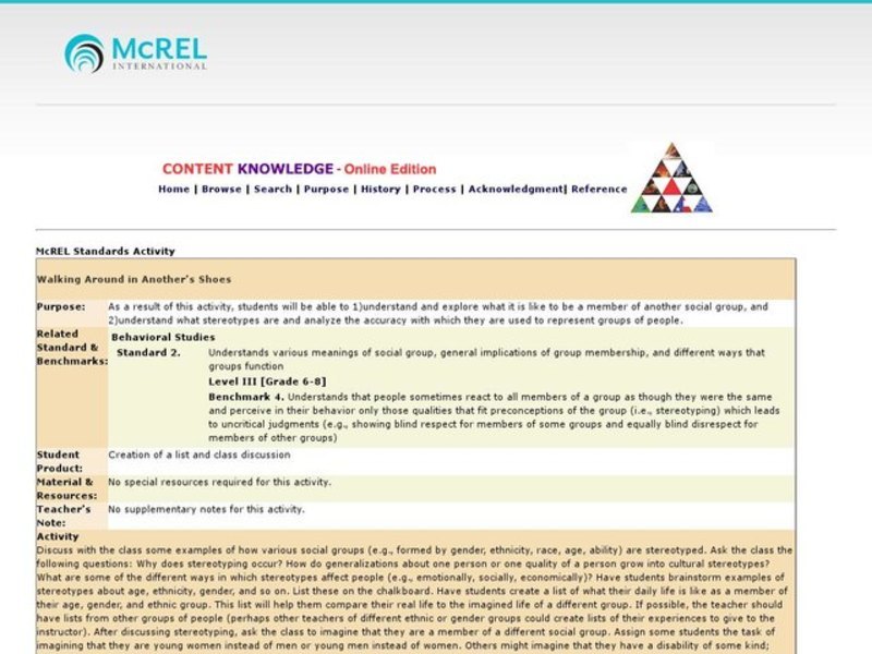 Walking Around in Another's Shoes Lesson Plan