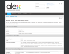 Nouns, Verbs, and Describing Words Lesson Plan