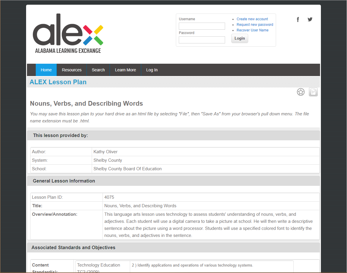 Nouns, Verbs, and Describing Words Lesson Plan