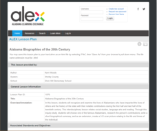 Alabama Biographies of the 20th Century Lesson Plan