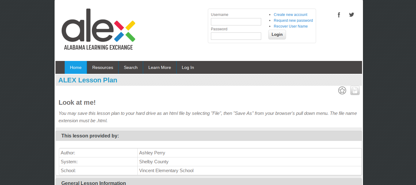 Look at me! Lesson Plan