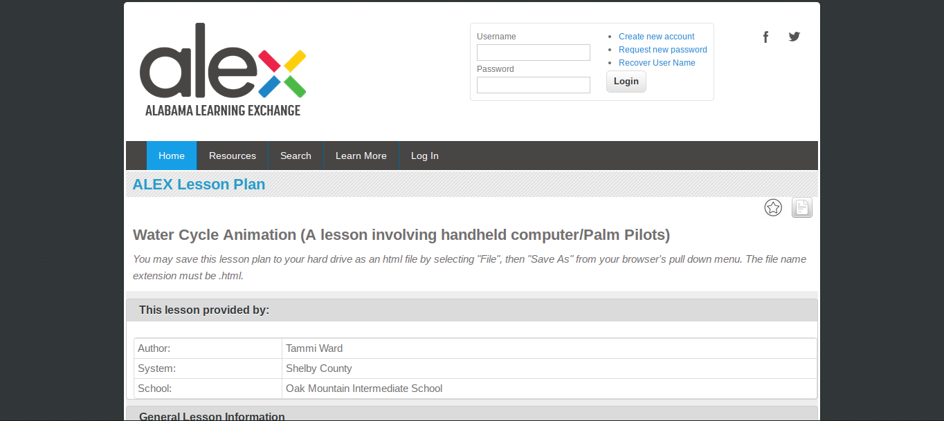 Water Cycle Animation (A lesson involving handheld computer/Palm Pilots) Lesson Plan