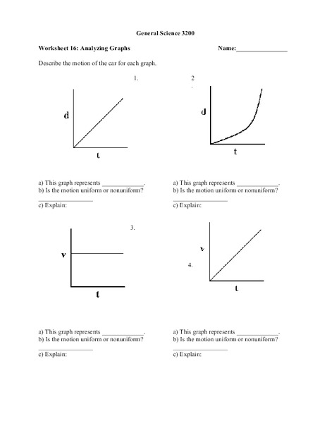 Analyzing Graphs Worksheet