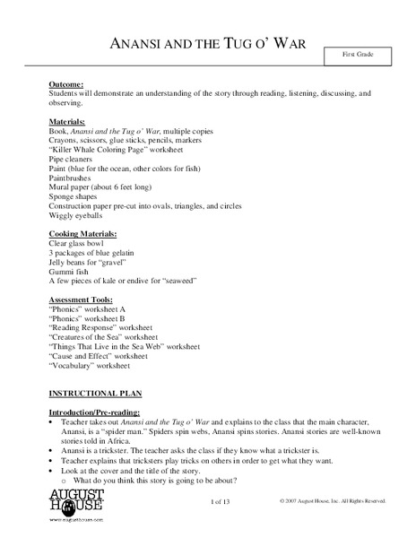 Anansi and the Tug O' War Lesson Plan